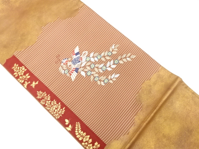 着物・帯 ] - 袋帯 花喰い鳥模様織り出し 袋帯 | 宗 sou::お茶道具
